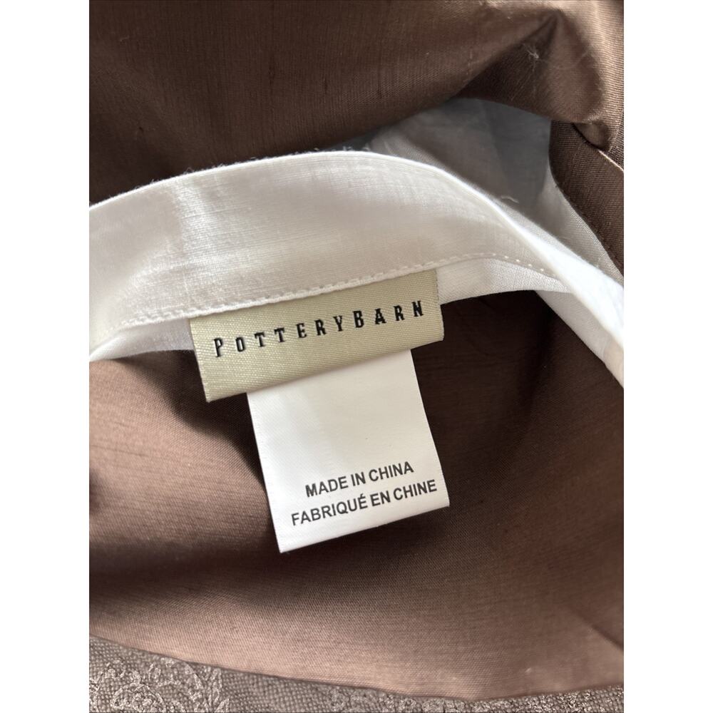 POTTERY BARN 2 Silk Dupioni Drape Curtain 108" Lined Panels Espresso Sun Fading - Picture 13 of 14